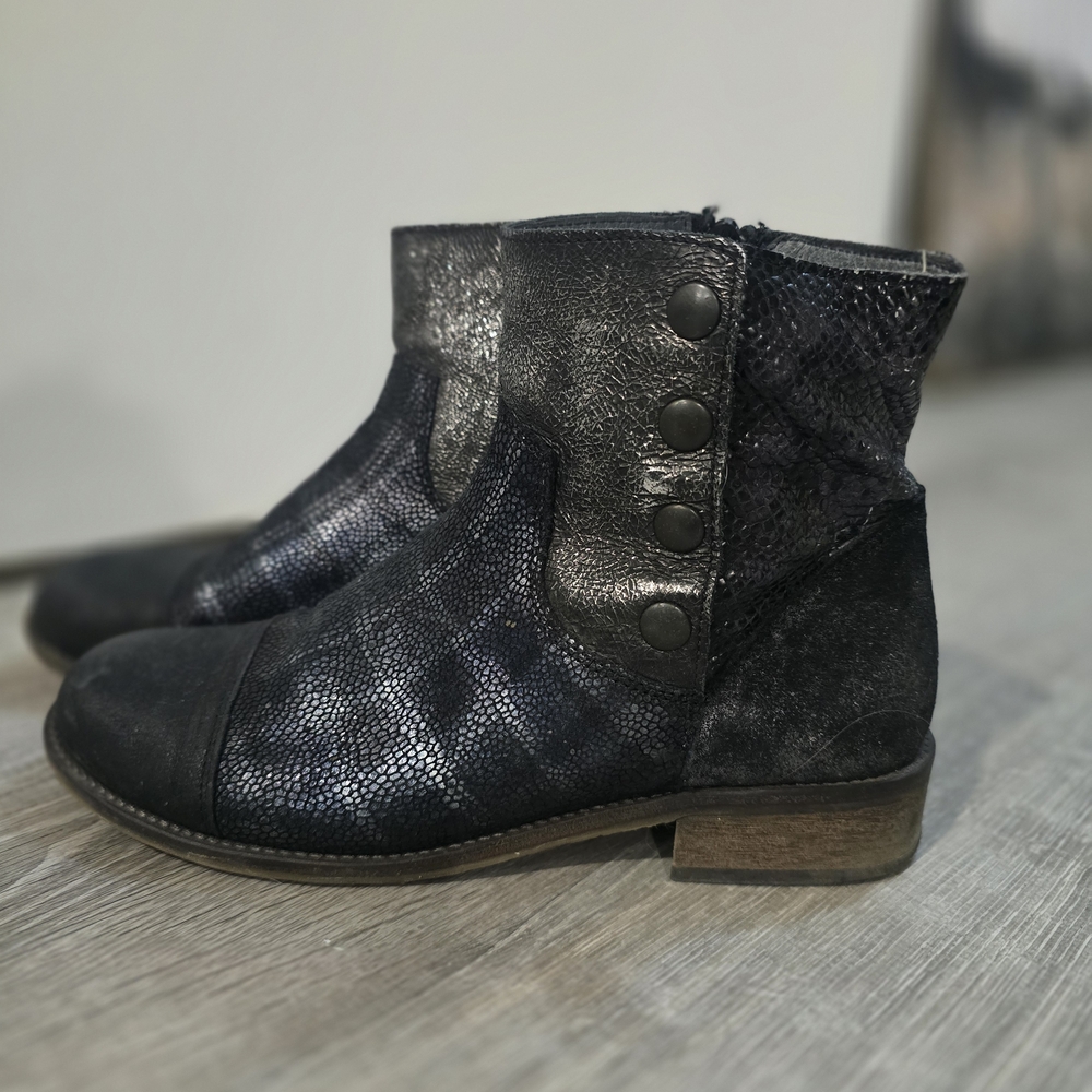 Unity in Diversity Textured Black Ankle Boots